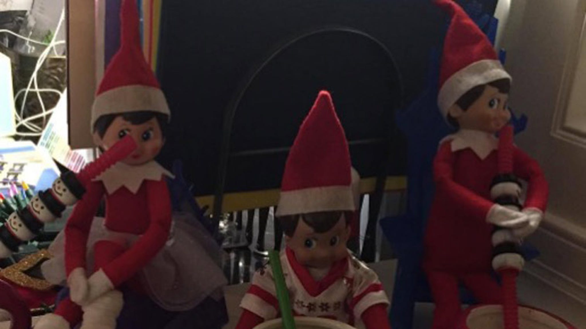 Celebrities' Elf On The Shelf -- He's Watching!