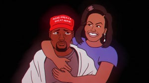 Kanye West Cries as Michelle Obama Hugs Him in Childish Gambino Music Video