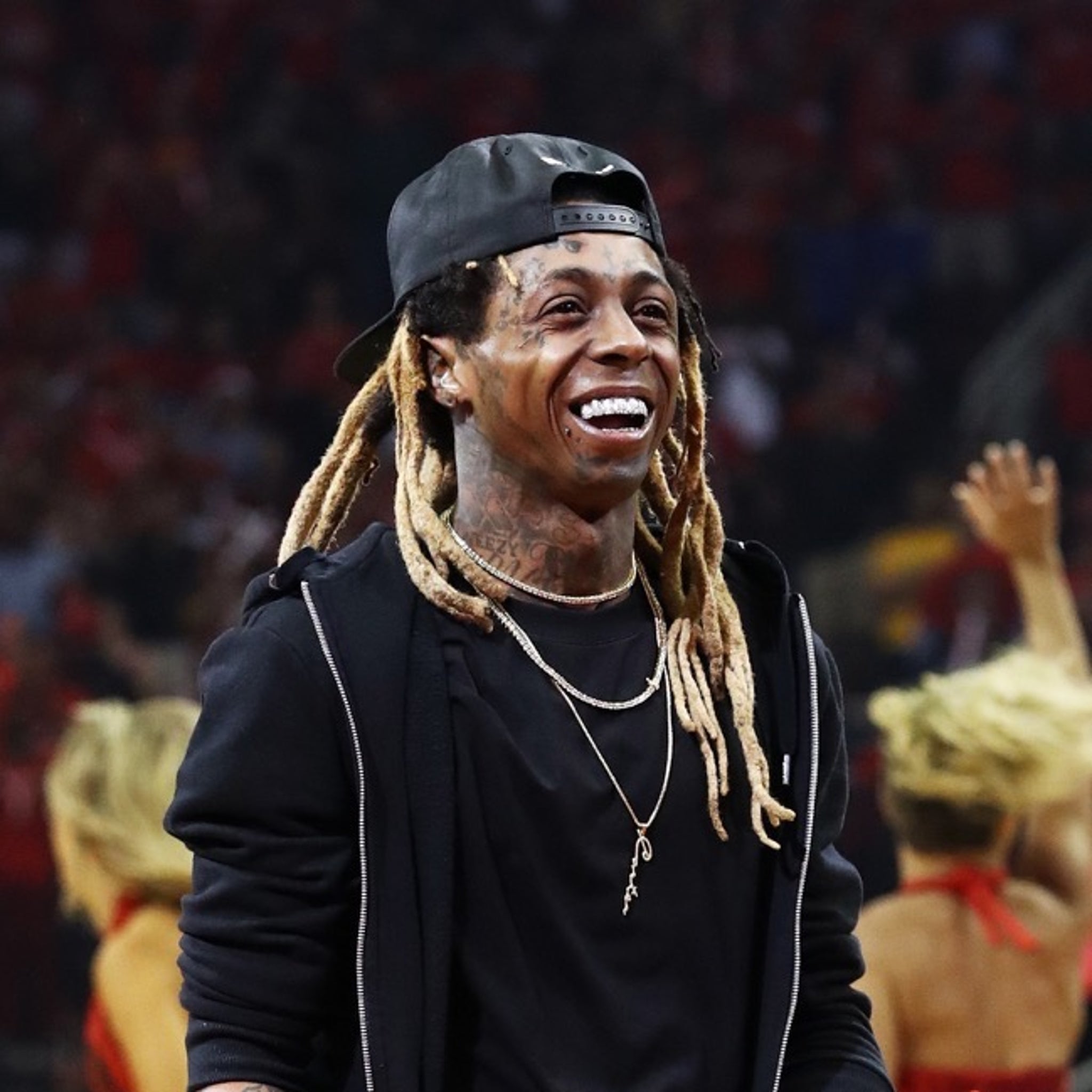 Lil Wayne & Travis Scott Courtside For Rockets/Warriors Beatdown