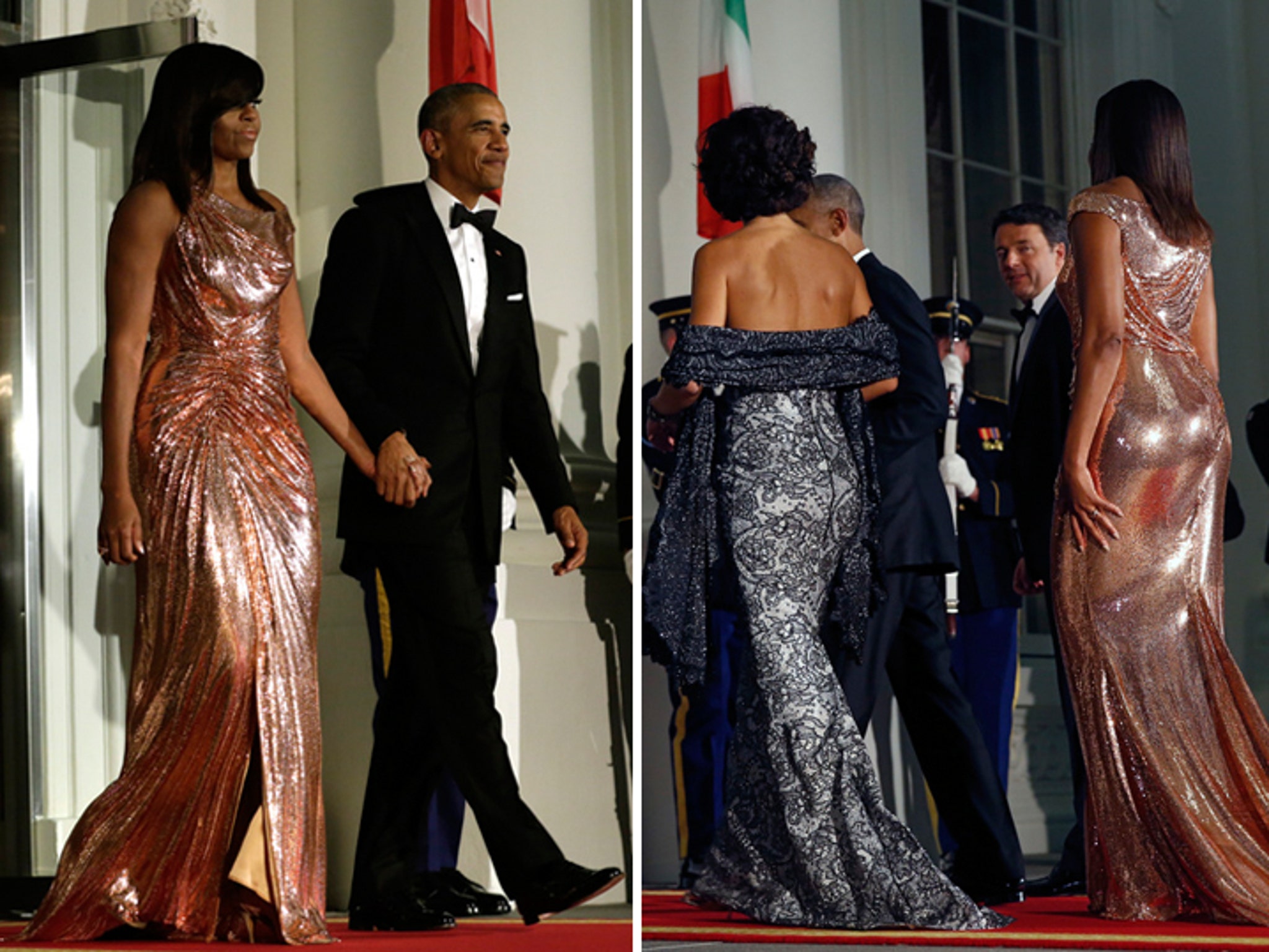 Michelle obama shop gold dress versace