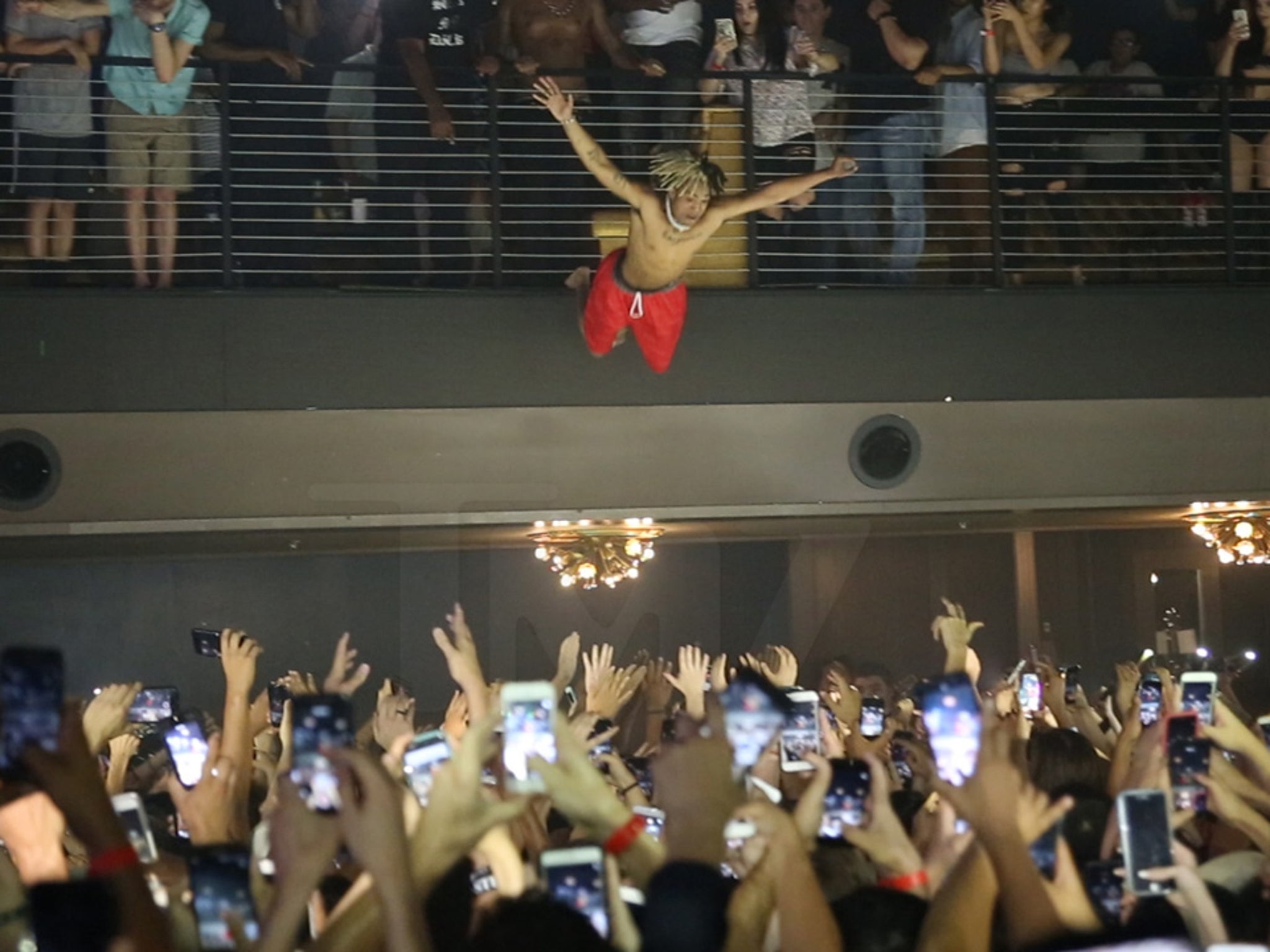 Rapper XXXTentacion Goes for Stage Dive Crown, Your Move Wifisfuneral!