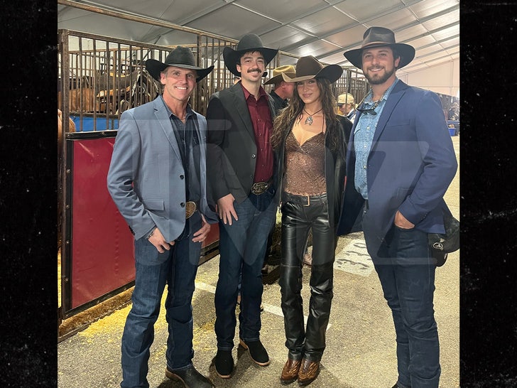 Bella Hadid Poses with 'Farmer Wants a Wife' Cast During Texas Rodeo