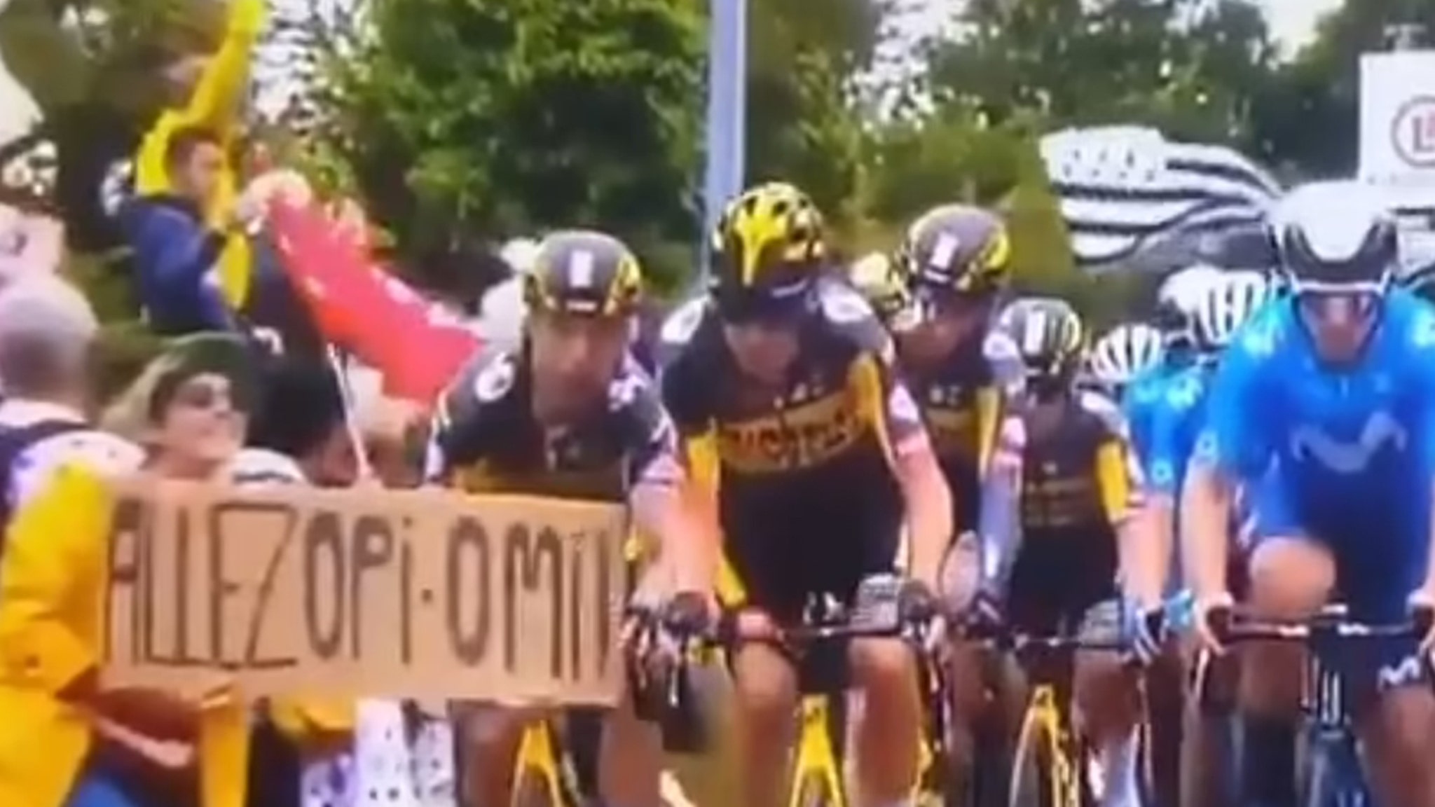 Tour de France Spectator Arrested For Allegedly Causing Massive Crash With Sign