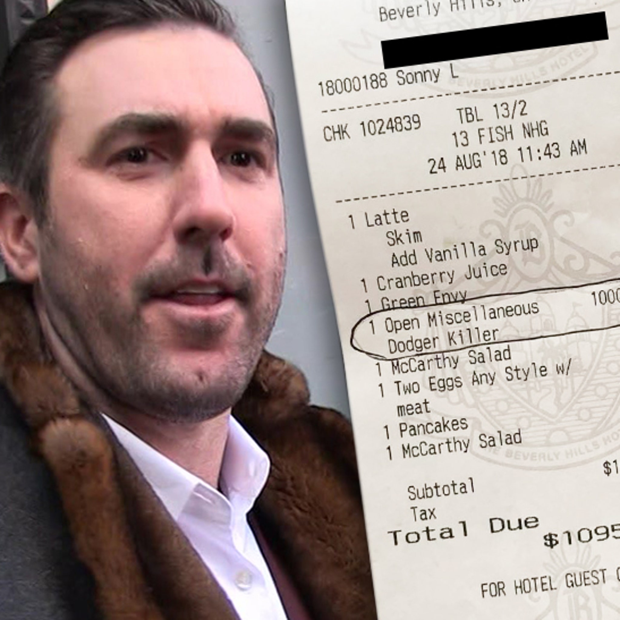 Justin Verlander's viral, '$1M' lunch bill comped by hotel