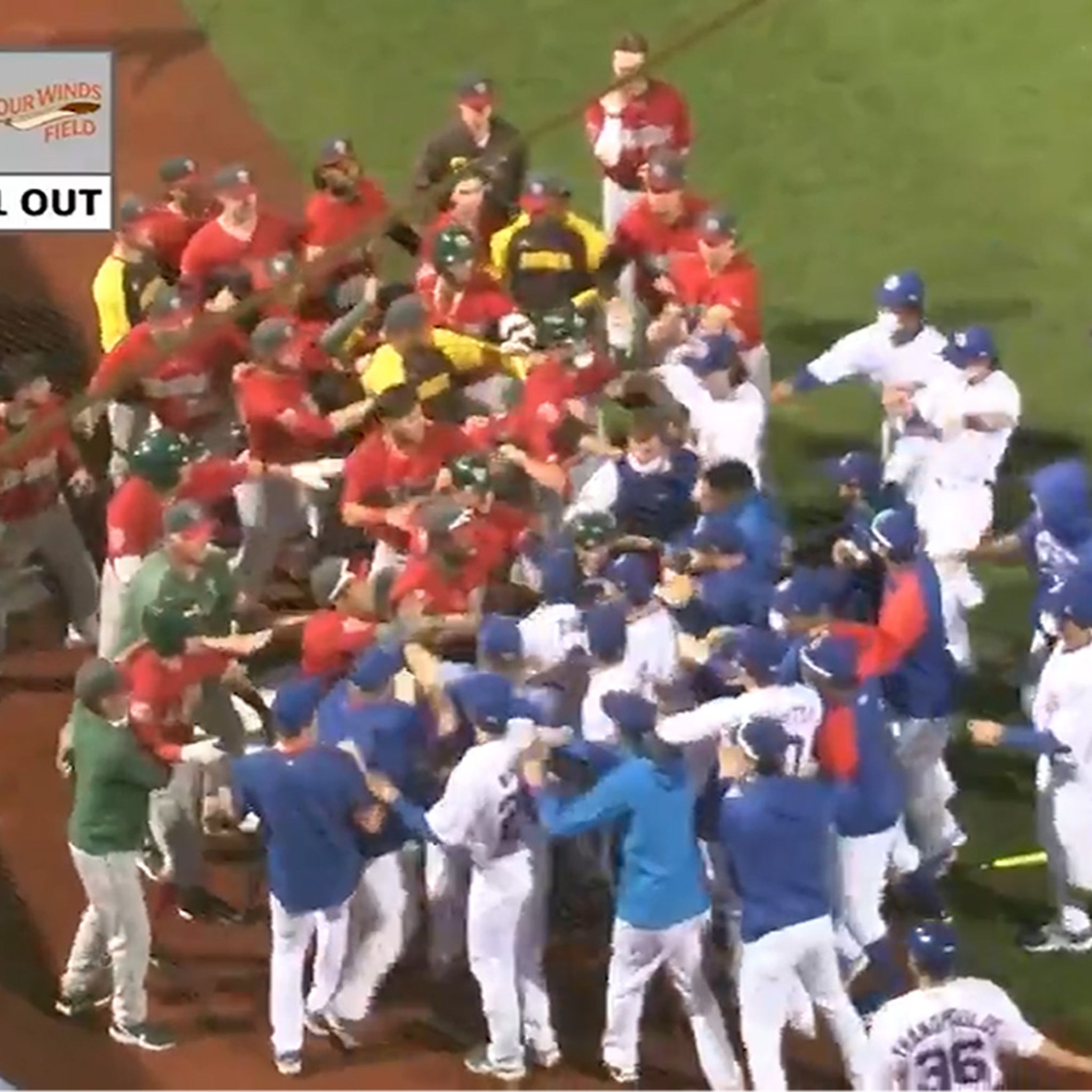 Benches Clear, Punches Thrown In Minor League Baseball Brawl