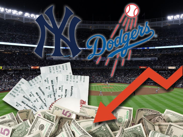 world series yankees dodgers ticket sales drop