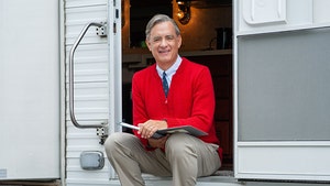 Tom Hanks in Full Costume as Mr. Rogers for First Time