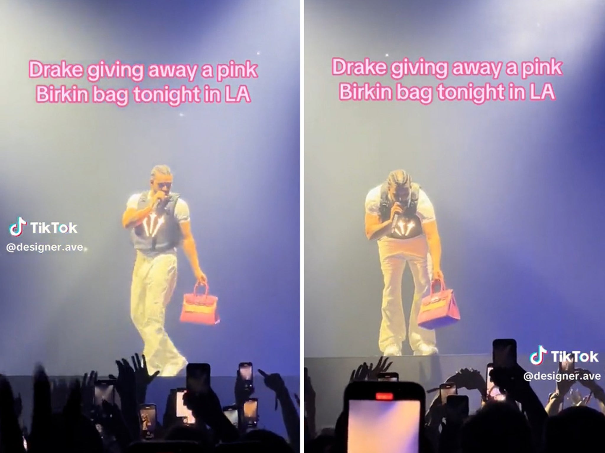 Drake Gives Away Pink Birkin Bag At L.A. 'Blur' Tour