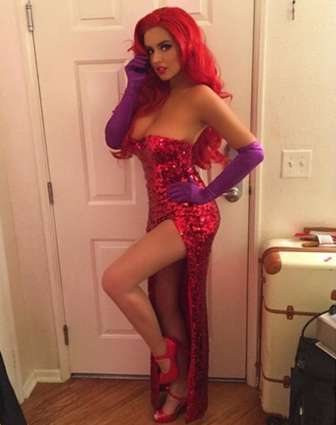 abigail ratchford red dress Red-Hot Lingerie Ladies -- Guess Who!