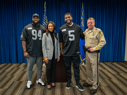 Raider Meet With LVMPD Ahead Of Super Bowl LVIII Photos 9