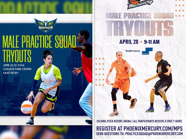 Music wnba men practice squad tryouts 1