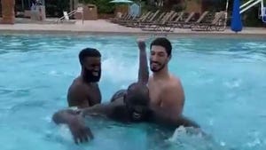 Tacko Fall Hilariously Tries Swimming W/ Help From Jaylen Brown, Enes Kanter