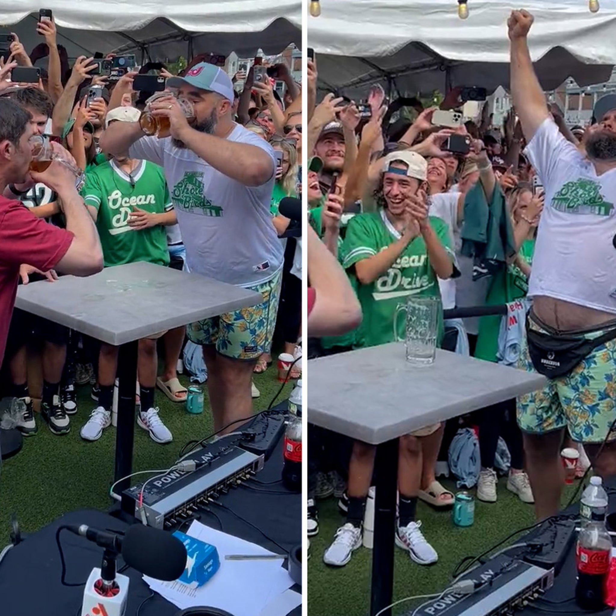 Jason Kelce Slugs 30 Ounces Of Beer In 5.7 Seconds In Epic Chugging Contest