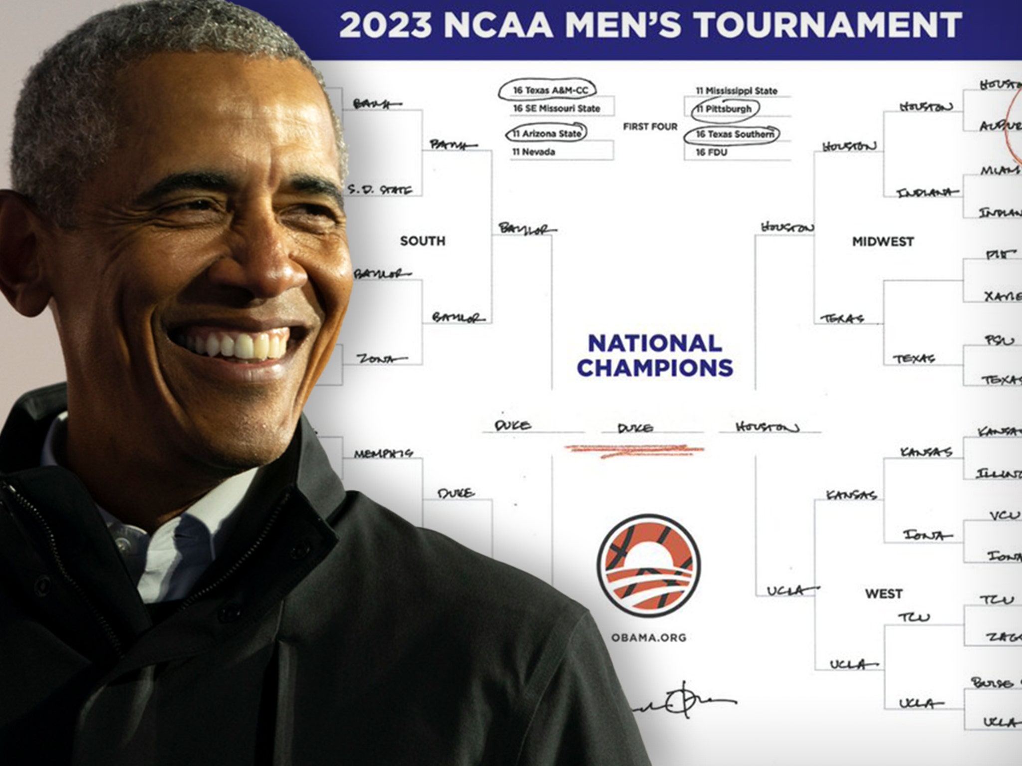 Obama picks Kansas, UConn to win NCAA tourneys – Orange County Register