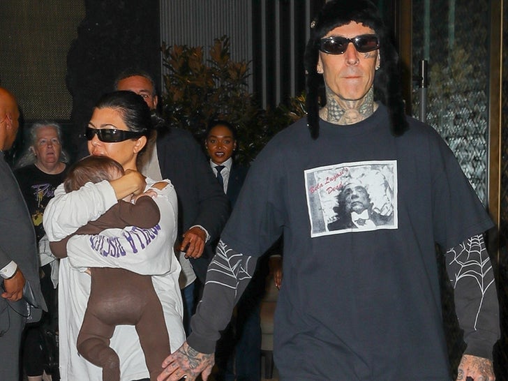 Kourtney Kardashian and Travis Barker Bring Baby Rocky on Blink-182 Tour