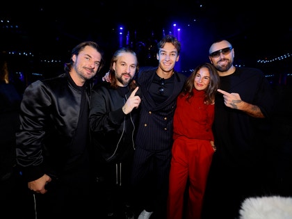 george russell partying with swedish house mafia after f1 vegas grand prix win 0