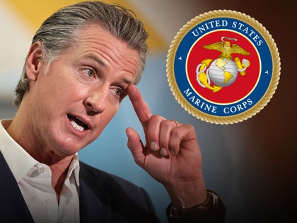 gavin newsom and the marine corp getty 1