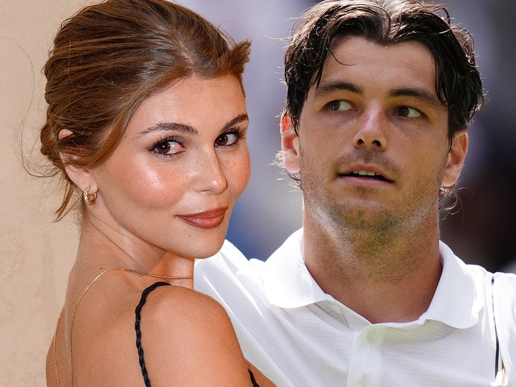 Olivia Jade on left and Taylor Fritz getty