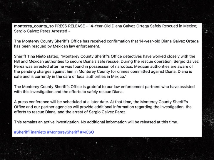 Sergio Galvez Perez Monterey County Sheriff statement insta 1