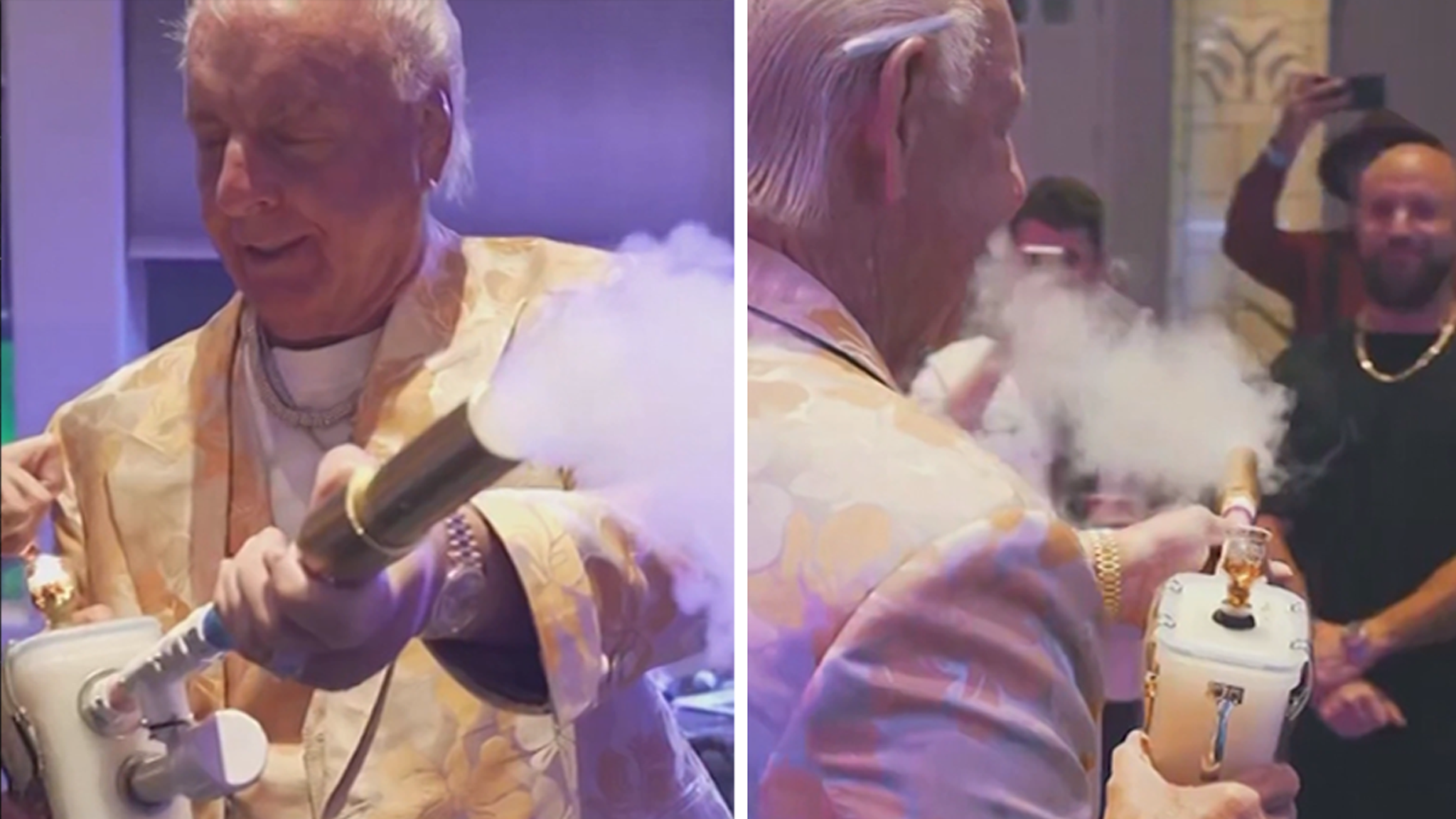 Ric Flair Gets Fans Stoned With Weed Blower, Wooo! thumbnail
