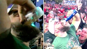 Jason Kelce Chugs Beers With Fans After Eagles Draft Jalen Carter