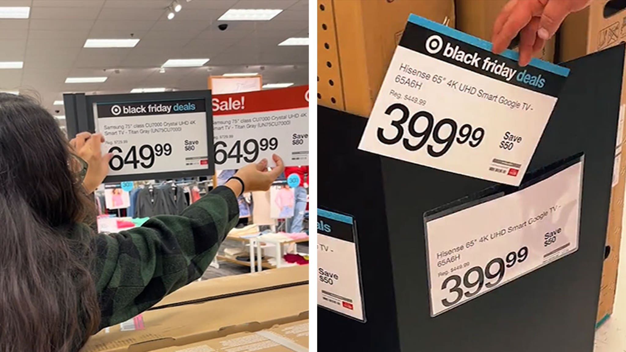 Target Roasted for Black Friday Signage Covering Exact Same Prices