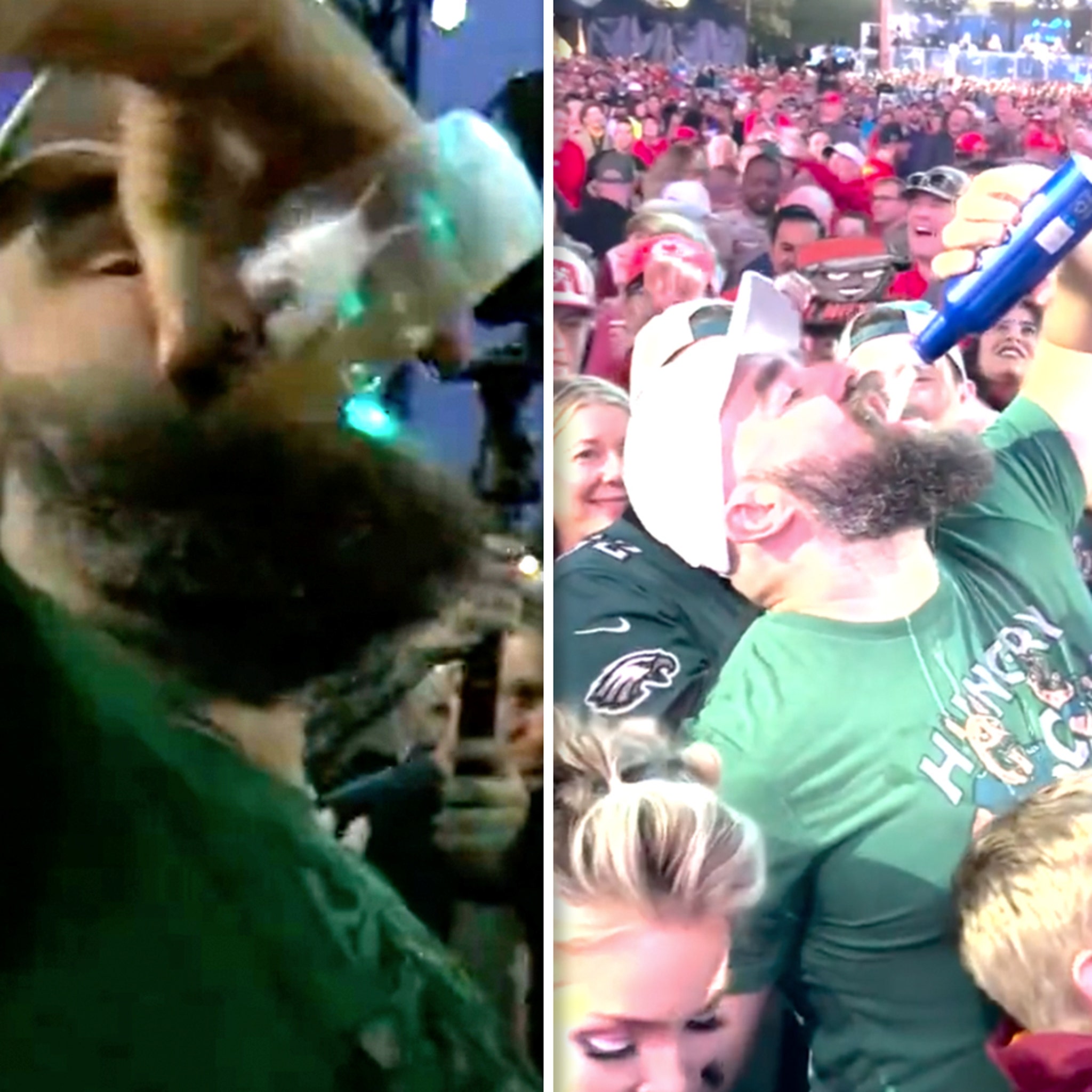 Why was Chiefs star Travis Kelce wearing an Eagles jersey and drinking beer  on Monday Night Football?