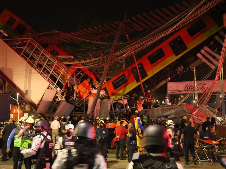 Mexico City Subway Train Collapses on Road Below