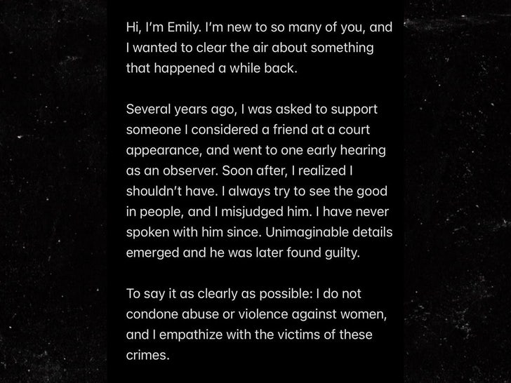 emily artmstrong statement