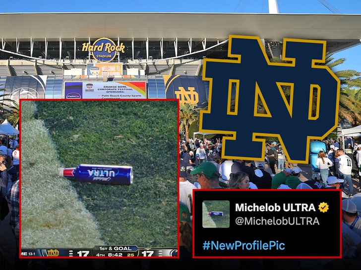 notre dame fans mad throwing michelob ultra main getty michelob ultra composite