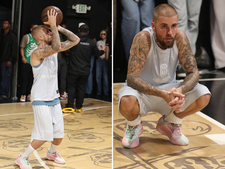Justin Bieber and Team SKYLRK -- The League at SRGN Studios in LA