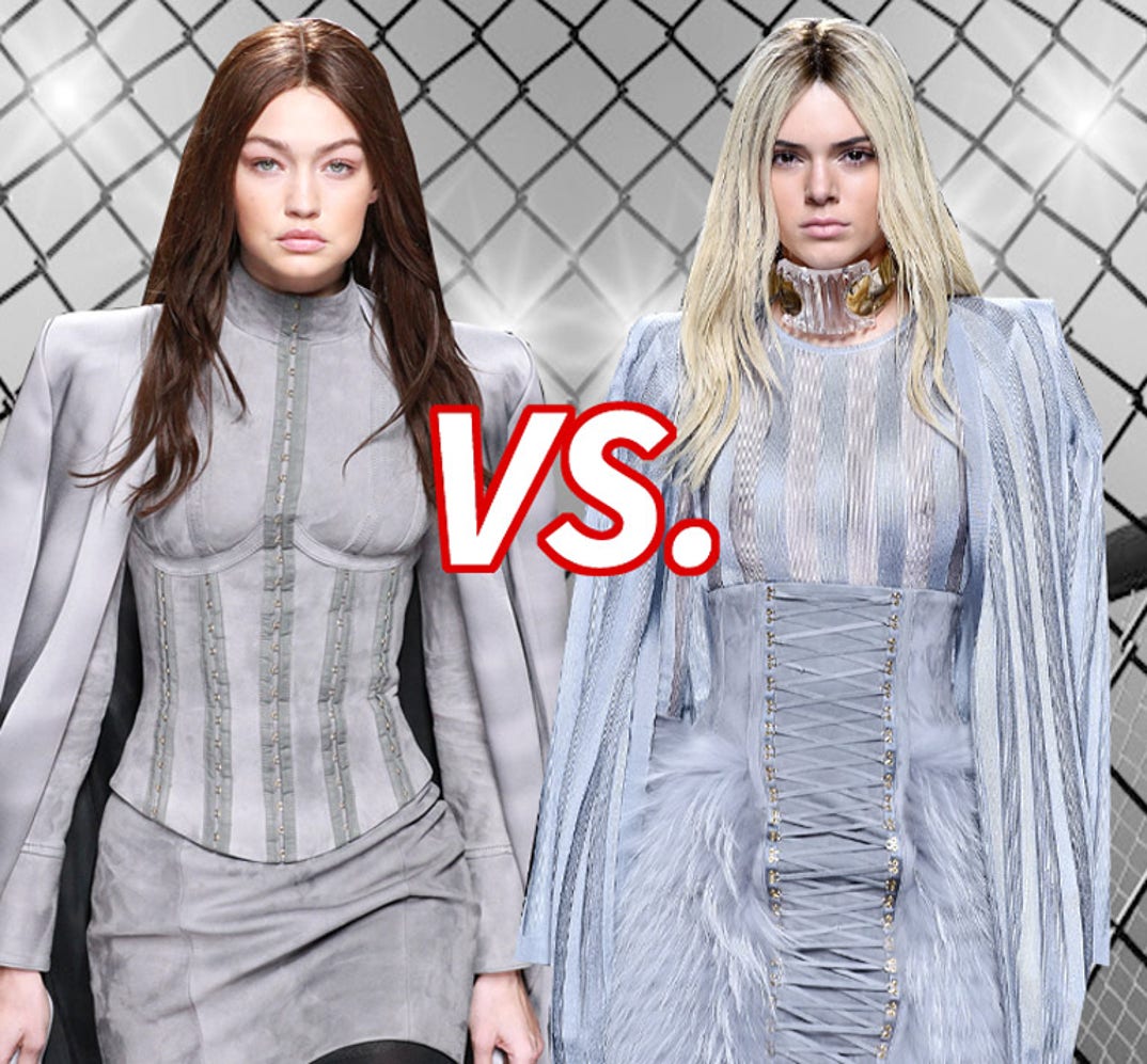 Brunette Gigi Hadid (20) vs. Blonde Kendall Jenner (20)