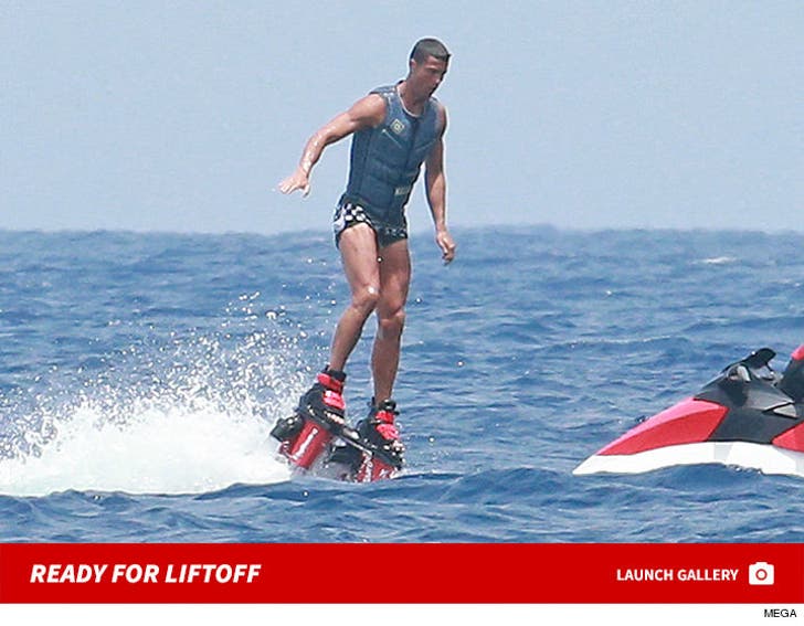 Football Star Ronaldo on a Hoverboard in Ibiza