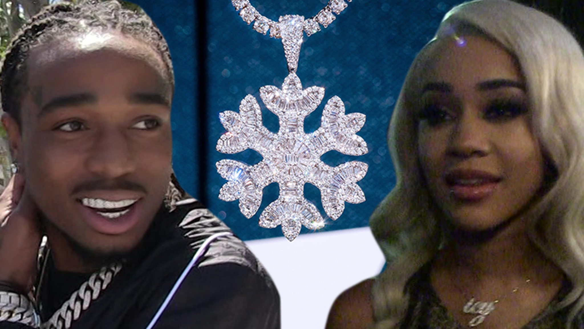Quavo Drops $75,000 on Diamond Snowflake Bling For Rapper Girlfriend Saweet...