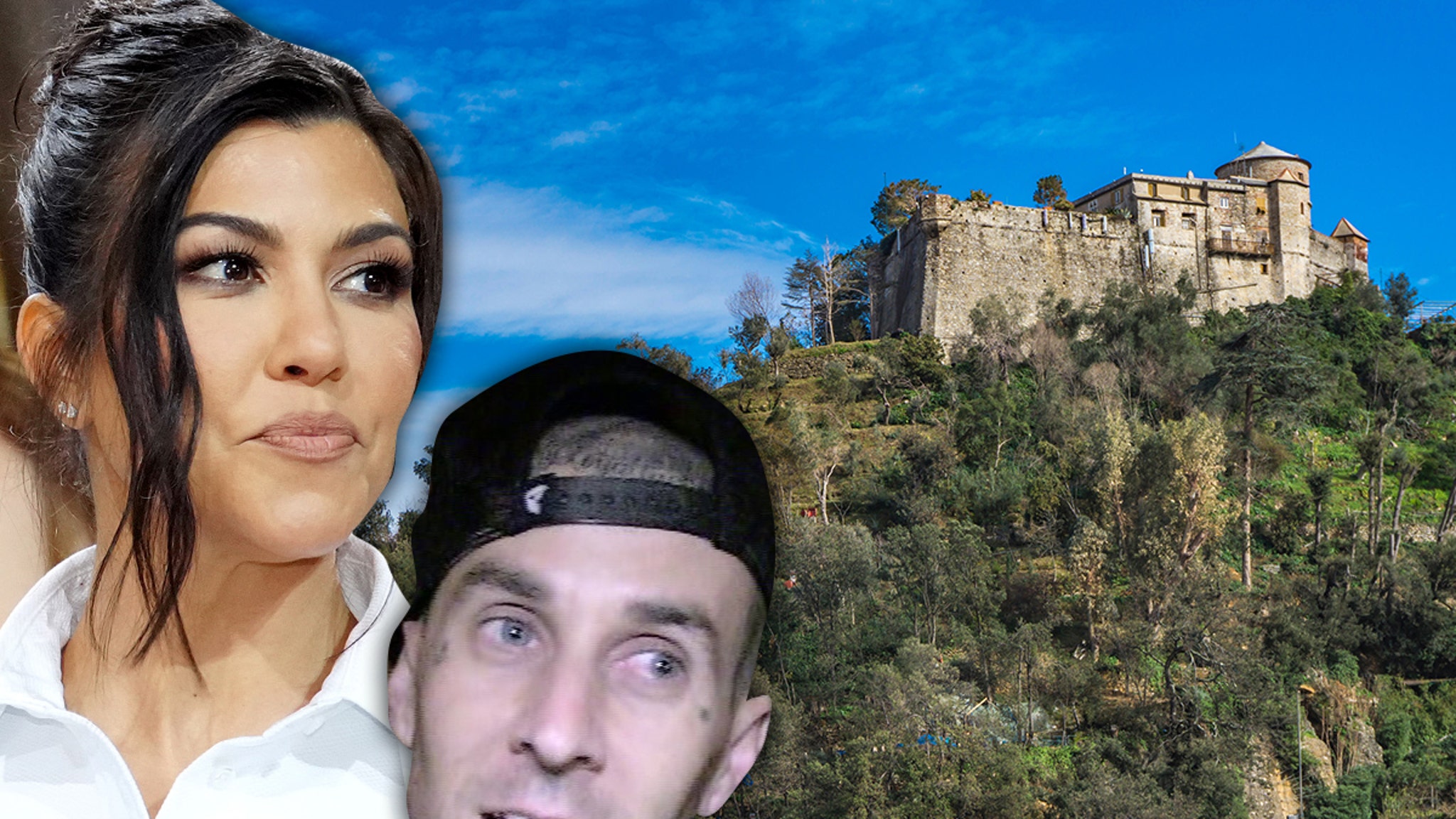 Kourtney Kardashian e Travis Parker alugam castelo italiano para casamento