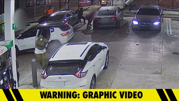 Gunmen Ambush Car at Gas Station in Horrifying Surveillance Footage