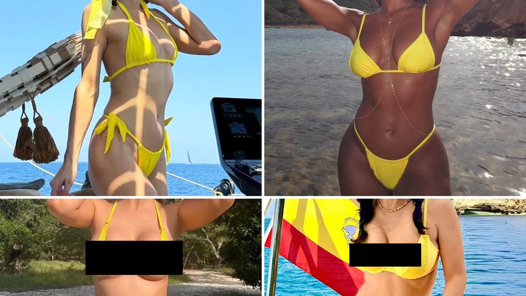 Bikini Babes Dripped In Yellow Guess Who!