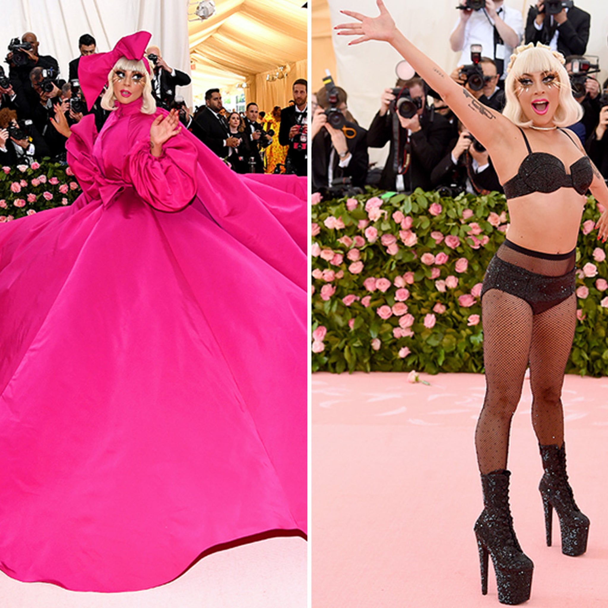 Lady Gaga Struts In Gigantic Pink Dress At Met Gala Then 3 More Outfits