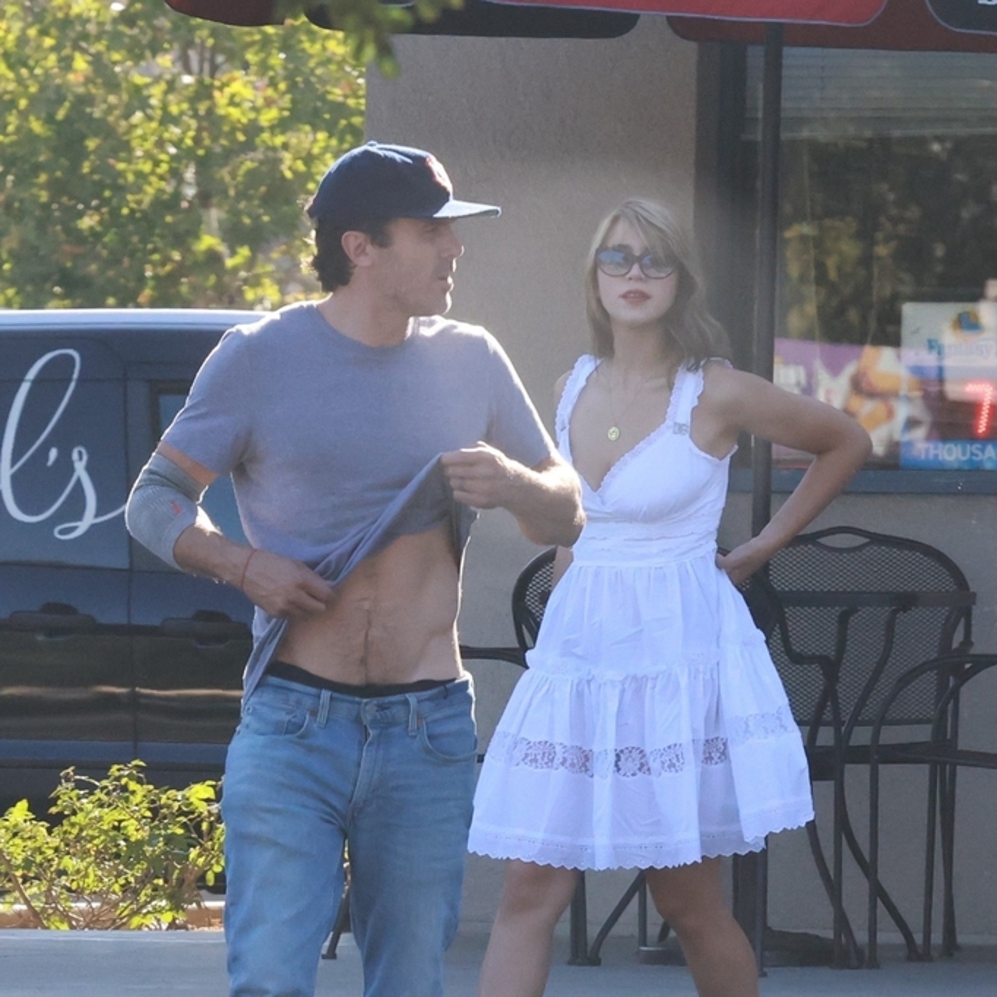 Casey Affleck, 46, and girlfriend Caylee Cowan, 23, passionately