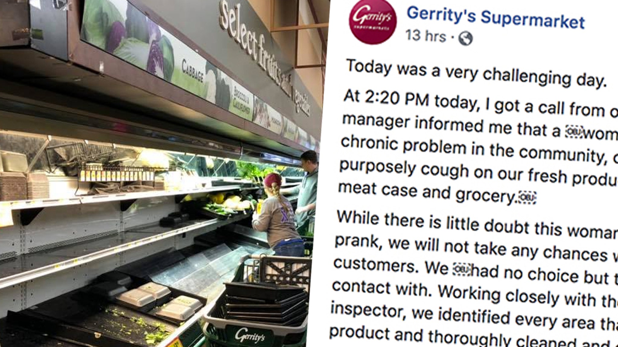 Woman Coughs All Over Supermarket's Fresh Produce in 'Twisted Prank'