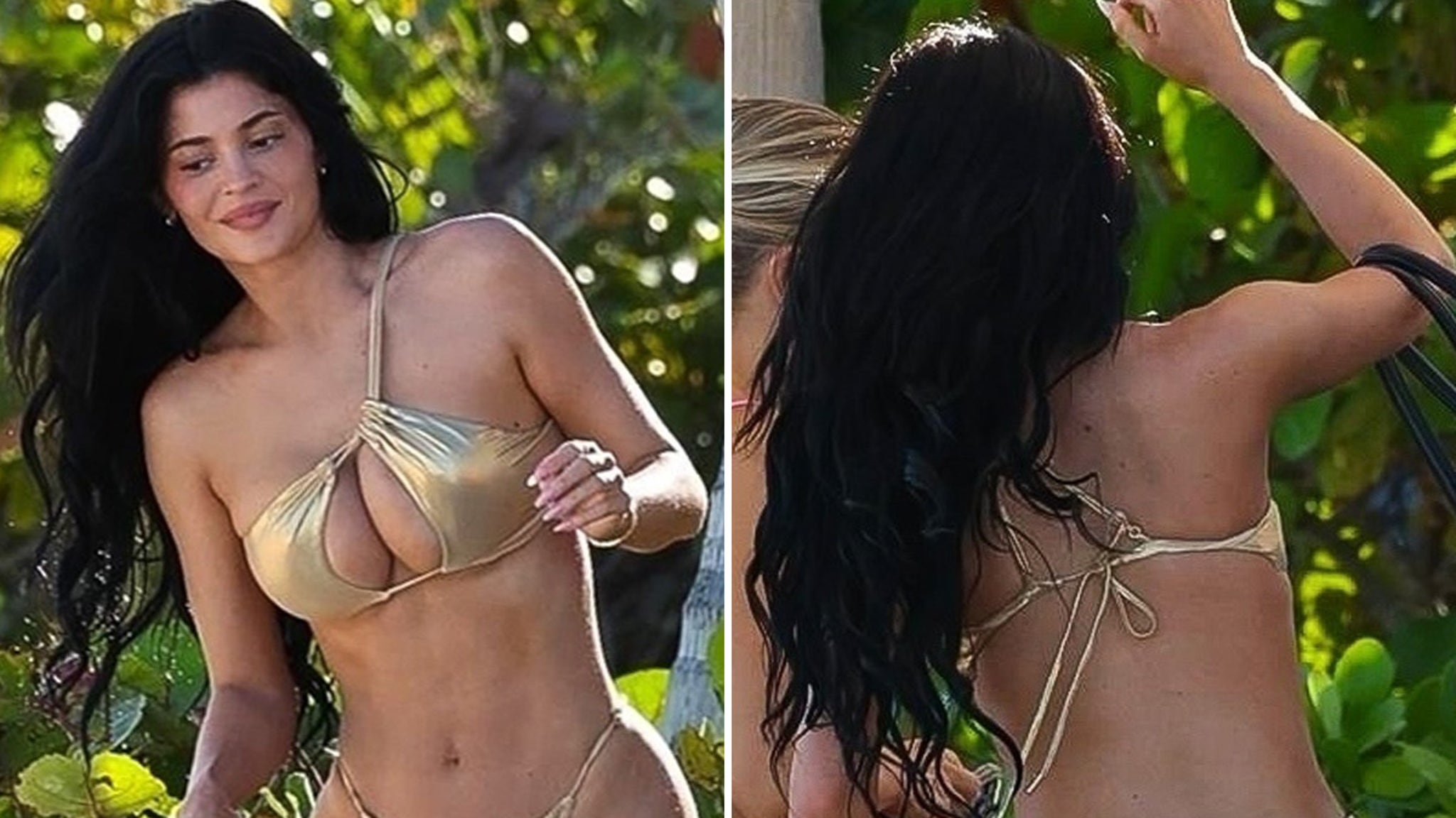 Kylie Jenner Sizzles In Gold Bikini During Turks & Caicos Beach Day