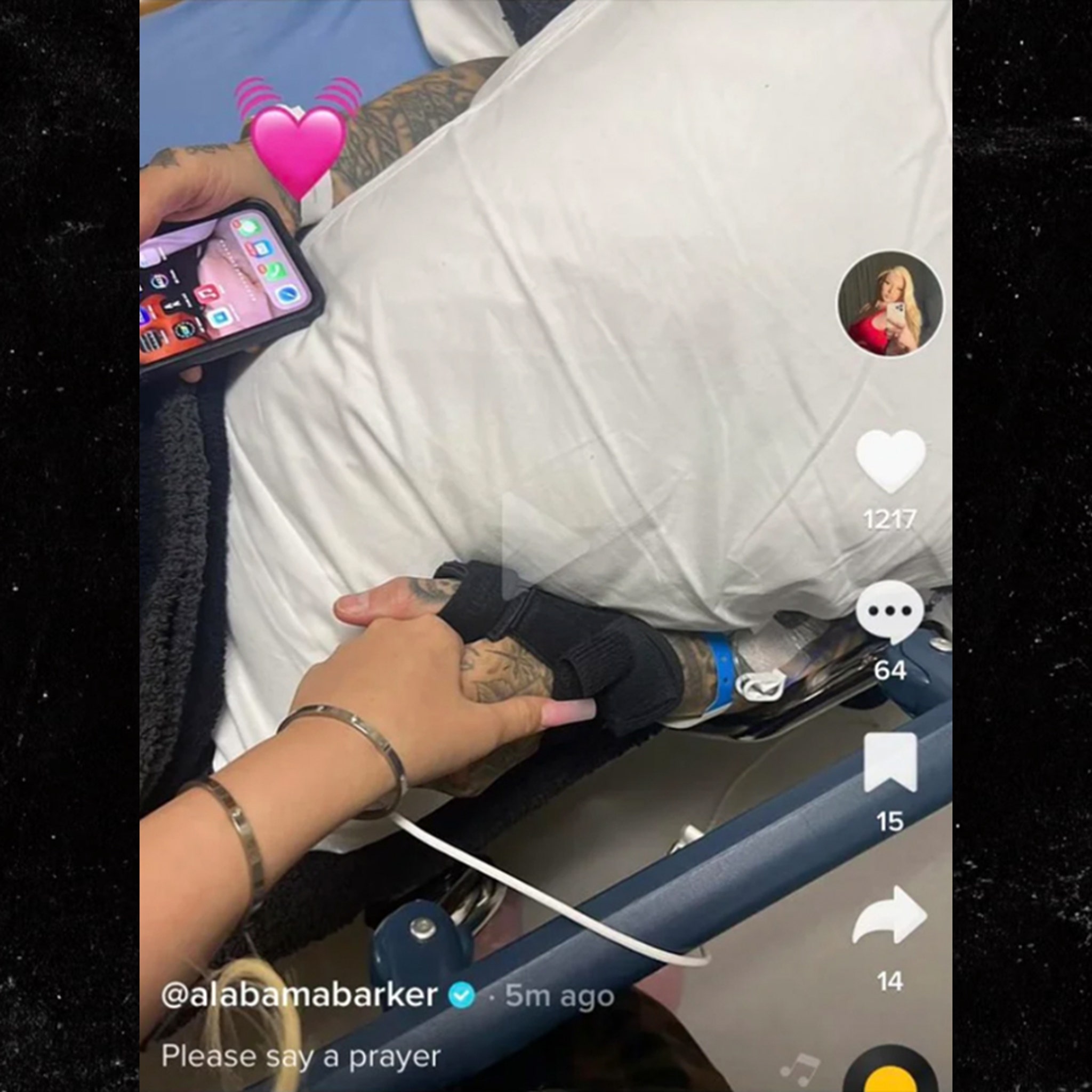 Travis Barker's Daughter Posts and Deletes Photo of Dad in Hospital