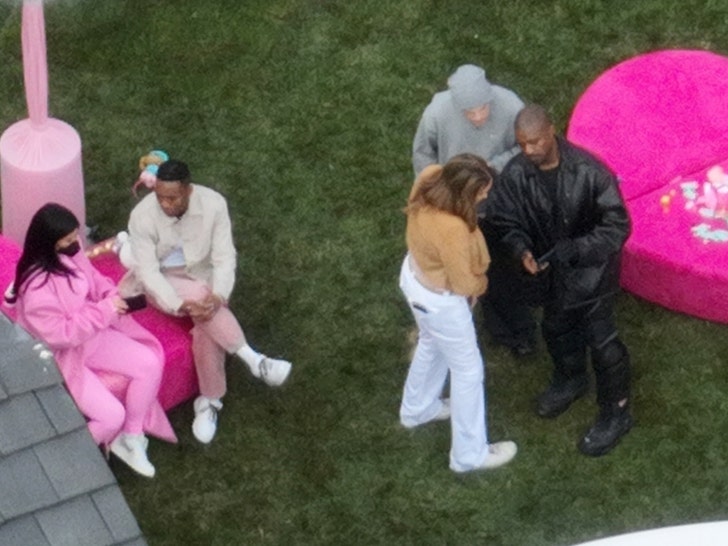 Kanye West Attends Chicago's Birthday Party