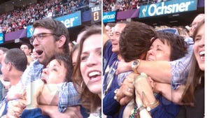 Michael Phelps & Mom -- CRYFEST at the Super Bowl