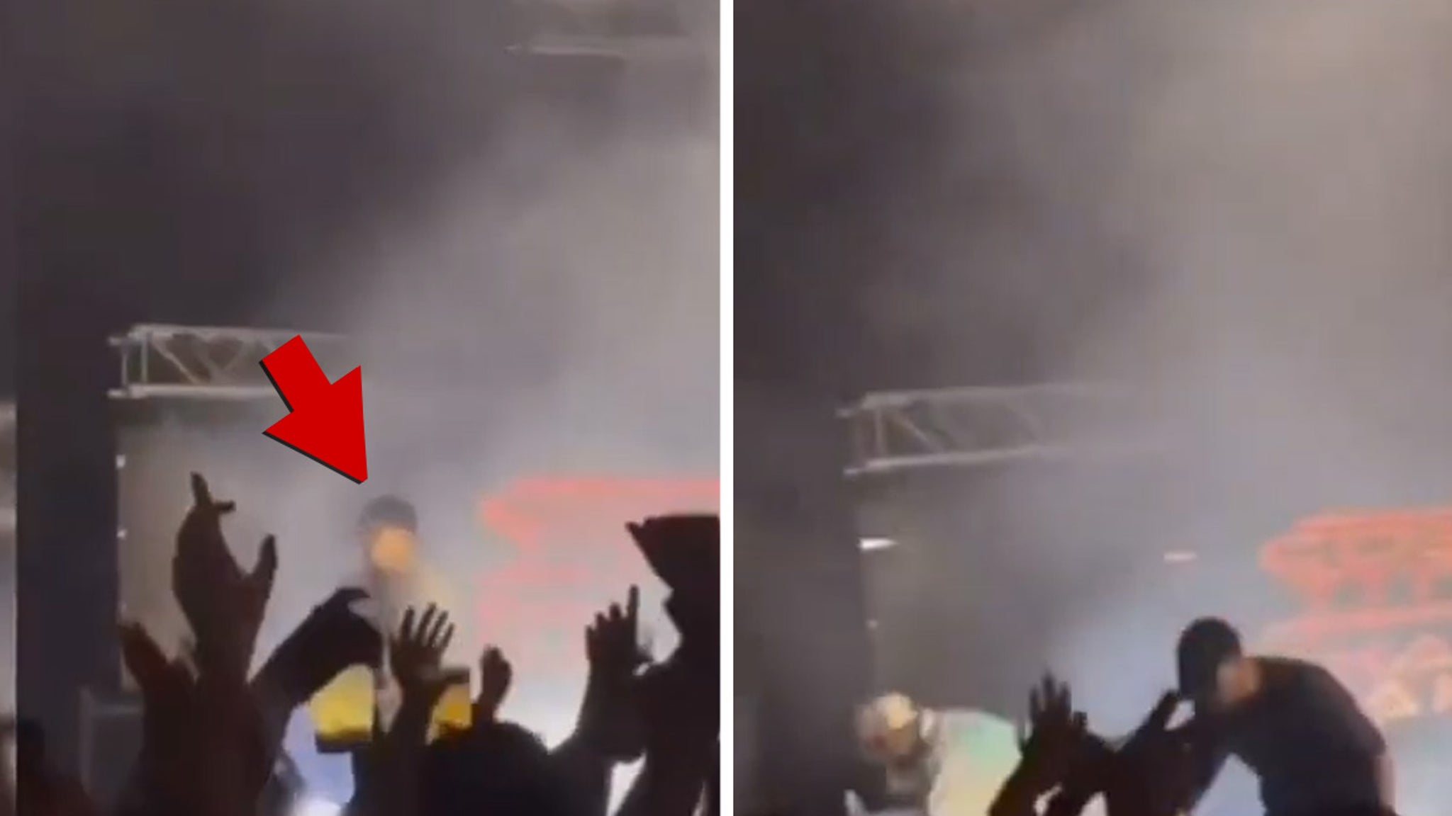 The video shows rapper Costa Titch collapsing on stage before his death