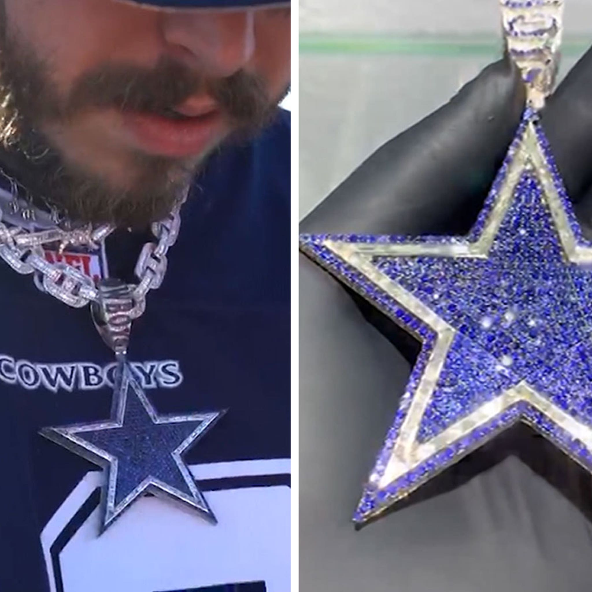 Post Malone Shows Off $250k Dallas Cowboys Diamond Chain