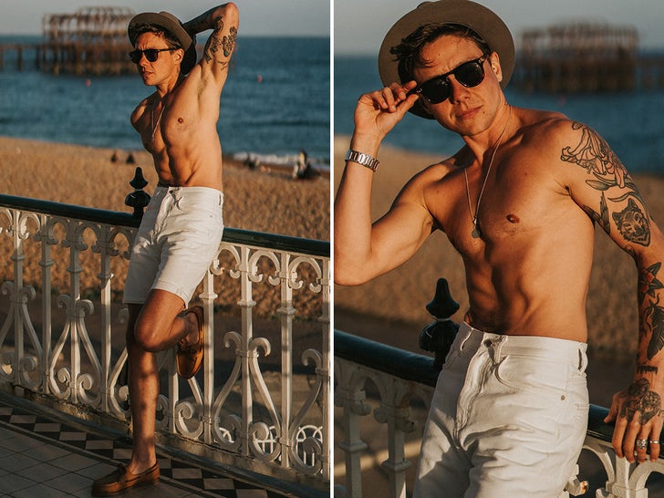 Jude Guaitamacchi's Shirtless Shots From Brighton Beach in UK