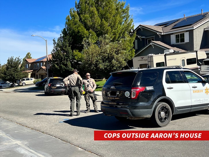 cops outside aaron carter's house
