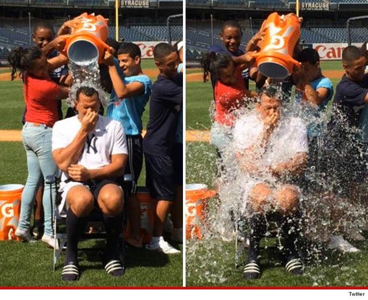 Alex Rodriguez -- Hasn't He Suffered Enough Shrinkage PHOTO :: 0806-a-rod-icebucket-challenge-twitter-4