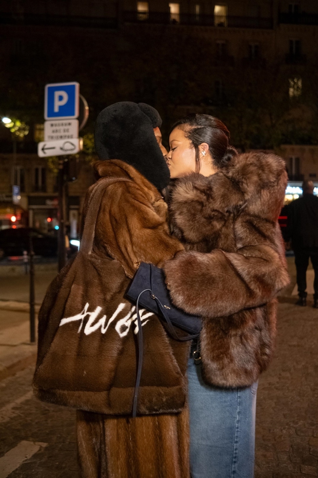 Rihanna and A$AP Rocky Kiss in Paris 9